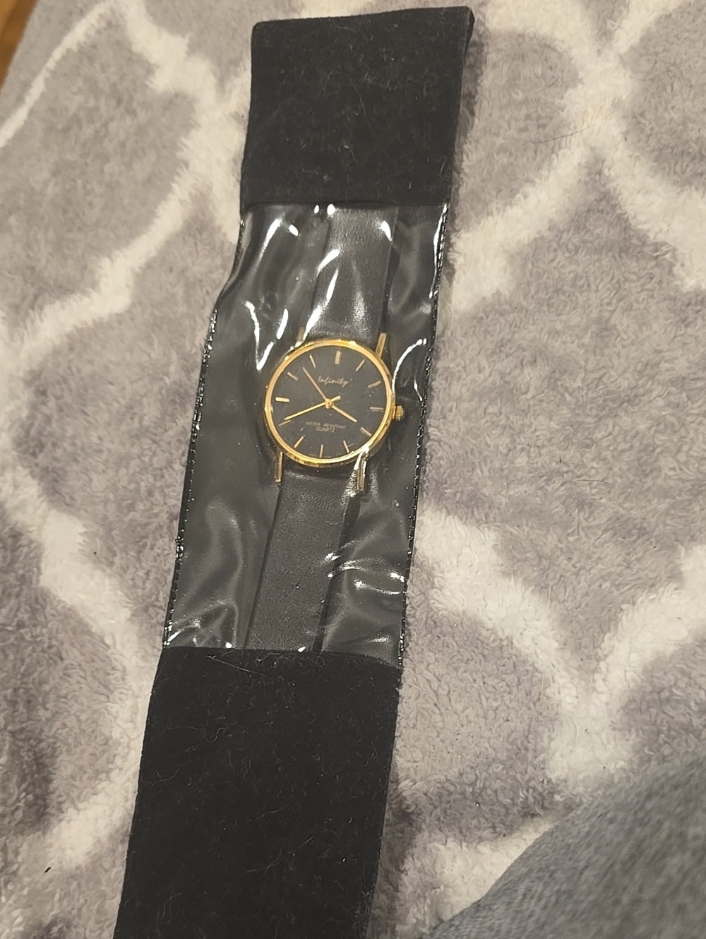 ❤️5/$25 INFINITY:MENS' GENUINE LEATHER BAND ROUND CASE ANALOG Watch Vintage